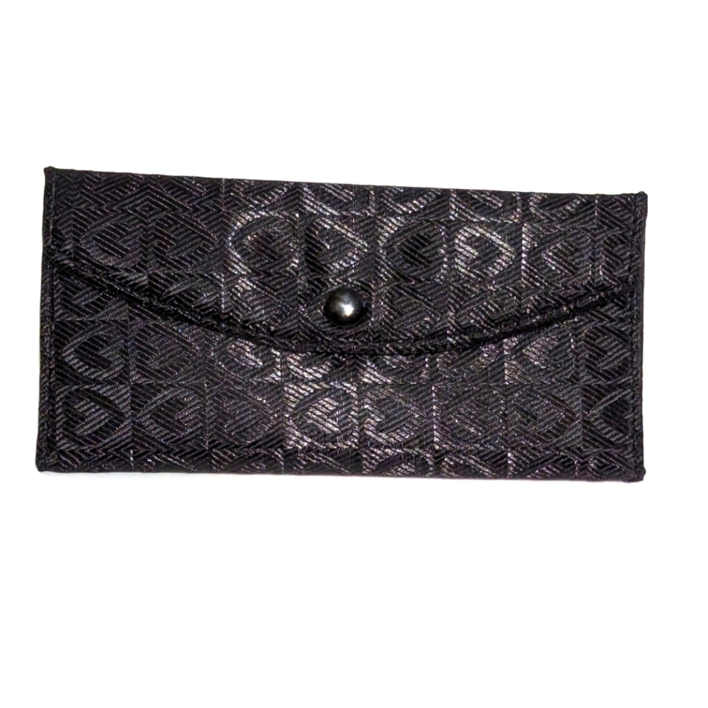 Elegant Black Heart Patterned Long Wallet